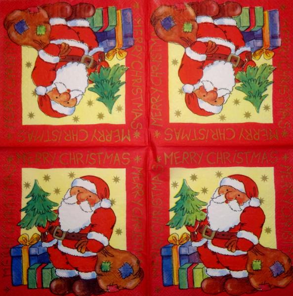 NW-204 Weihnachtsmann - 3-lagig (rot) - Merry Christmas